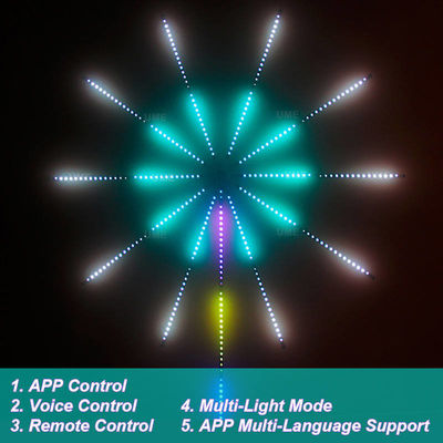 Luz de la música de Smart LED del fuego artificial de la sincronización de la música