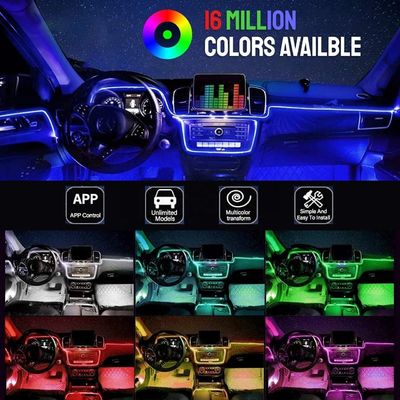 SMD 5050 RGB modificó la luz de la atmósfera de la decoración interior del coche de la lámpara LED de las luces del coche