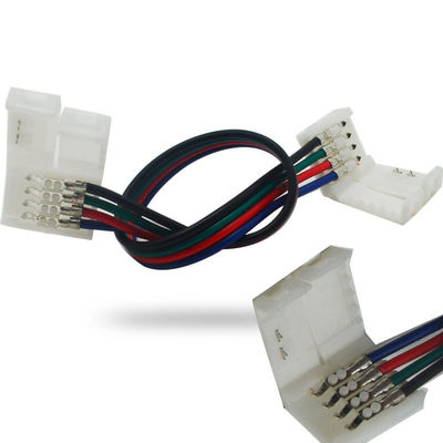 La anchura llevada del Pin 10m m de los conectores 4 de la luz de tira llevó el alambre accesorio del cable de extensión de Solderless