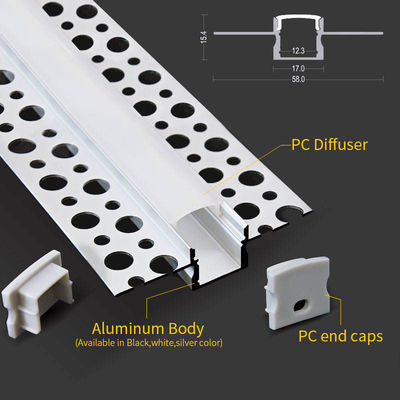 La luz del LED pela el canal de aluminio con perfil de aluminio llevado yeso ahuecado cubierta del yeso de la mampostería seca de la PC