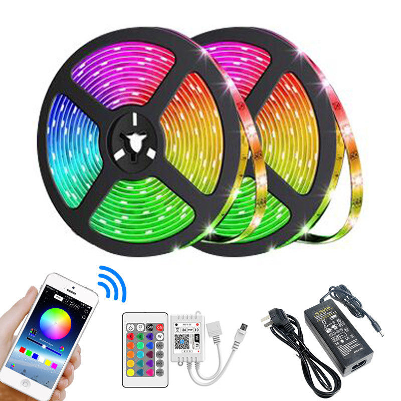La sincronización elegante Rgb flexible de la música de CRESTIN el 16.4ft RGB llevó las luces de tira WiFi APP