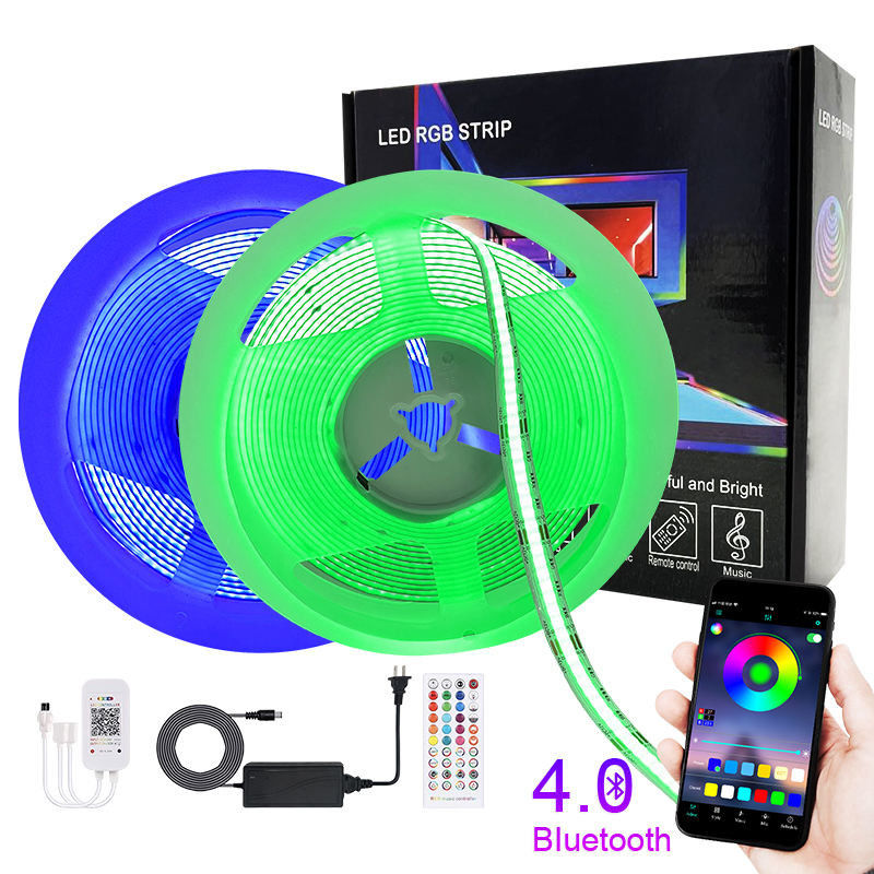 Regulador llevado reactivo Cob Rgb Light de la sincronización de la música de Bluetooth APP de la tira de la música elegante del Rgb