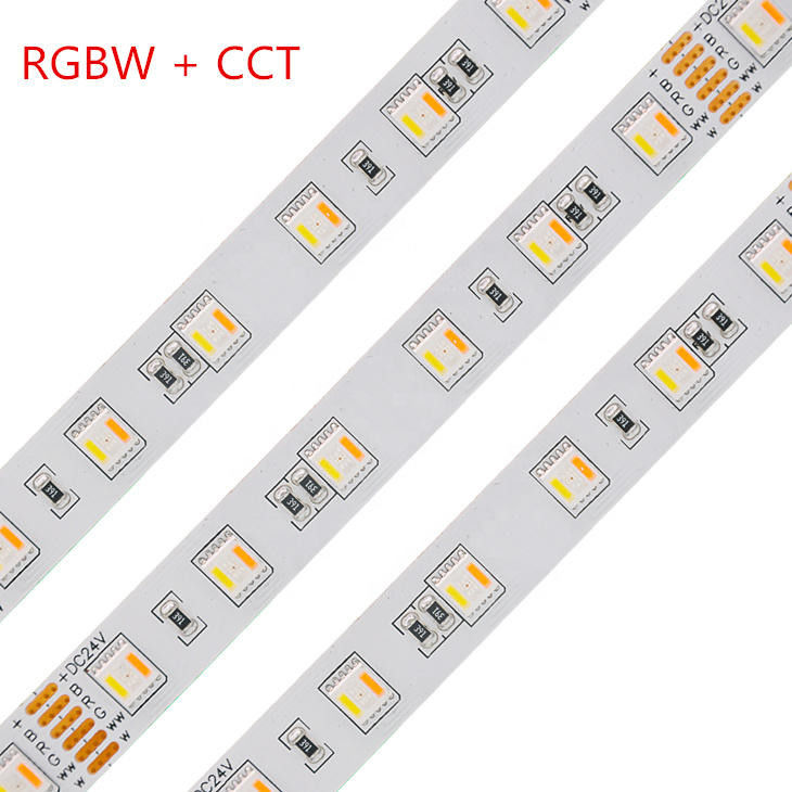 Rgbww 5 en 1 Smd 5050 Rgb llevó Rgb Cct 120 Led/M direccionables 12v 24v