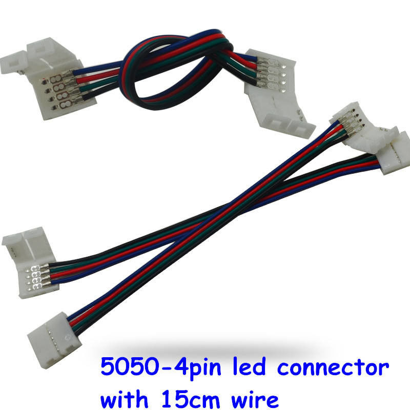 La anchura llevada del Pin 10m m de los conectores 4 de la luz de tira llevó el alambre accesorio del cable de extensión de Solderless